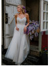 V Neck Lace Tulle Elegant Wedding Dress